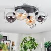 Koyoto lampa sufitowa, kula świetlna bursztynowy, chrom, przydymiony, 4-punktowe