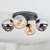 Koyoto lampa sufitowa, kula świetlna bursztynowy, chrom, przydymiony, 4-punktowe