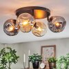 Ripoll Lampa sufitowa, Kula świetlna W kolorze bursztynu, Przydymiony, 4-punktowe