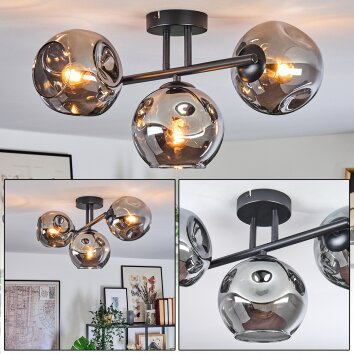 Ripoll lampa sufitowa, kula świetlna przydymiony, 3-punktowe