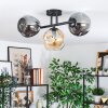 Ripoll lampa sufitowa, kula świetlna bursztynowy, przydymiony, 3-punktowe