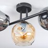 Ripoll lampa sufitowa, kula świetlna bursztynowy, przydymiony, 3-punktowe