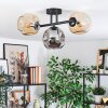Ripoll lampa sufitowa, kula świetlna bursztynowy, przydymiony, 3-punktowe
