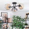 Ripoll Lampa sufitowa, Kula świetlna W kolorze bursztynu, Przezroczysty, Przydymiony, 3-punktowe