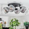 Ripoll lampa sufitowa, kula świetlna chrom, przezroczysty, przydymiony, 4-punktowe