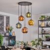 Ripoll lampa wisząca, kula świetlna, lampa wisząca niebeieski, złoty, zielony, miedziany, 5-punktowe