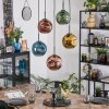 Ripoll lampa wisząca, kula świetlna, lampa wisząca niebeieski, złoty, zielony, miedziany, 5-punktowe