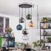 Ripoll lampa wisząca, kula świetlna, lampa wisząca bursztynowy, niebeieski, chrom, zielony, przydymiony, 5-punktowe