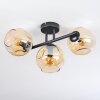 Ripoll Lampa sufitowa, Kula świetlna W kolorze bursztynu, 3-punktowe