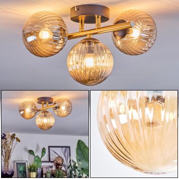 Chehalis Lampa sufitowa, Kula świetlna Złoty, Czarny, 3-punktowe