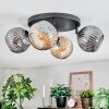 Ripoll lampa sufitowa, kula świetlna bursztynowy, przydymiony, 4-punktowe