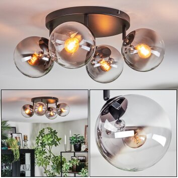 Gastor lampa sufitowa, kula świetlna przezroczysty, przydymiony, 4-punktowe