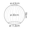 szklany klosz  Koyoto klosz zamienny, część zamienna 20 cm przydymiony