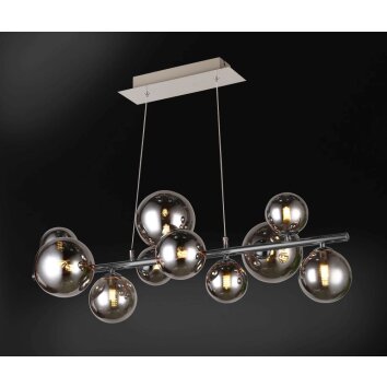 WOFI VILLA Lampa Wisząca Chrom, Czarny, 10-punktowe