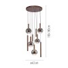 Oświetlenie Paul Neuhaus BOWL Lampa wisząca LED Brązowy, 9-punktowe