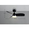 Oświetlenie Reality mit lampa z wentylatorem LED Czarny, 1-punktowy, Zdalne sterowanie