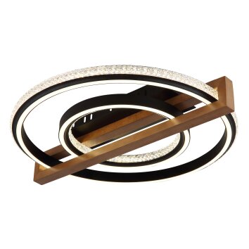 Oświetlenie Globo Deloris Lampa sufitowa LED Ciemnobrązowy, Czarny, 1-punktowy, Zdalne sterowanie