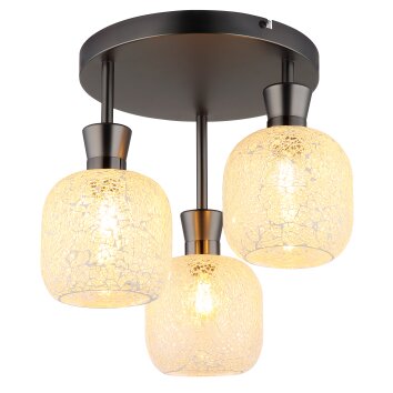 Oświetlenie Globo Brokana Lampa sufitowa Chrom, Czarny, 3-punktowe