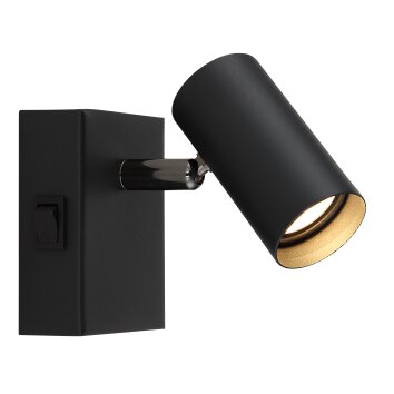 Oświetlenie Globo Este kinkiet, spot ścienny LED chrom, czarny, 1-punktowy
