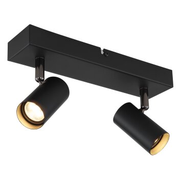 Oświetlenie Globo Este Lampa sufitowa LED Chrom, Czarny, 2-punktowe