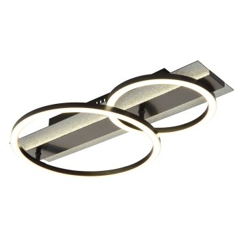 Oświetlenie Globo Norberto Lampa sufitowa LED Czarny, Srebrny, 1-punktowy