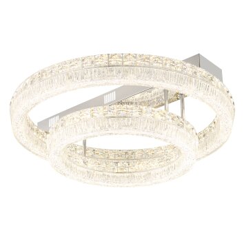 Oświetlenie Globo Laurel Lampa sufitowa LED Chrom, 1-punktowy, Zdalne sterowanie