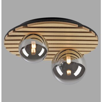 Oświetlenie Leuchten Direkt STIKA Lampa sufitowa LED Jasne drewno, 2-punktowe