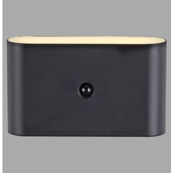 Oświetlenie Leuchten Direkt ZIDDY Lampa ścienna LED Czarny, 2-punktowe, Czujnik ruchu