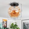 Ripoll lampa sufitowa, kula świetlna bursztynowy, 1-punktowy