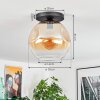 Ripoll lampa sufitowa, kula świetlna bursztynowy, przezroczysty, 1-punktowy
