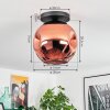 Ripoll Lampa sufitowa, Kula świetlna W kolorze miedzi, 1-punktowy