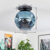 Ripoll lampa sufitowa, kula świetlna niebeieski, 1-punktowy