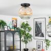 Ripoll lampa sufitowa, kula świetlna bursztynowy, przezroczysty, 1-punktowy
