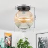 Ripoll lampa sufitowa, kula świetlna bursztynowy, przezroczysty, 1-punktowy