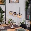 Ripoll lampa wisząca, kula świetlna, lampa wisząca kolory naturalne, czarny, 3-punktowe