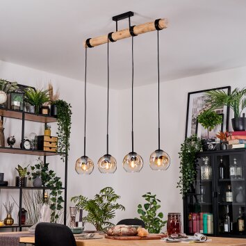 Ripoll lampa wisząca, kula świetlna, lampa wisząca kolory naturalne, czarny, 4-punktowe