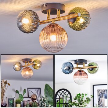 Chehalis Lampa sufitowa, Kula świetlna Złoty, Czarny, 3-punktowe