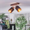 Fallhagen Lampa sufitowa, Spot sufitowy Chrom, Ciemne drewno, 2-punktowe