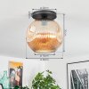 Ripoll Lampa sufitowa, Kula świetlna W kolorze bursztynu, 1-punktowy