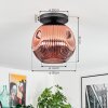 Ripoll lampa sufitowa, kula świetlna miedziany, 1-punktowy
