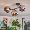 Koyoto lampa sufitowa, kula świetlna chrom, przydymiony, 3-punktowe