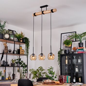 Ripoll lampa wisząca, kula świetlna, lampa wisząca kolory naturalne, czarny, 3-punktowe