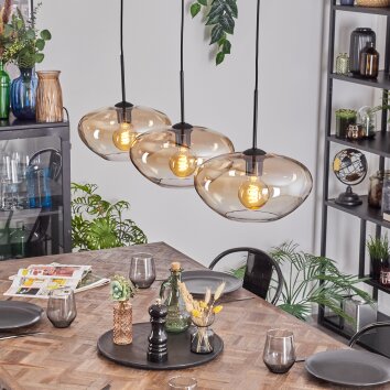 Mertola Lampa wisząca, Lampa wisząca Czarny, 3-punktowe