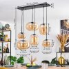 Apedo lampa wisząca, lampa wisząca bursztynowy, 6-punktowe