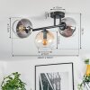 Koyoto lampa sufitowa, kula świetlna bursztynowy, przezroczysty, przydymiony, 3-punktowe