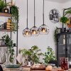 Ripoll lampa wisząca, kula świetlna, lampa wisząca kolory naturalne, czarny, 3-punktowe