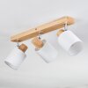 Fallhagen Lampa sufitowa, Spot sufitowy Chrom, Jasne drewno, 3-punktowe
