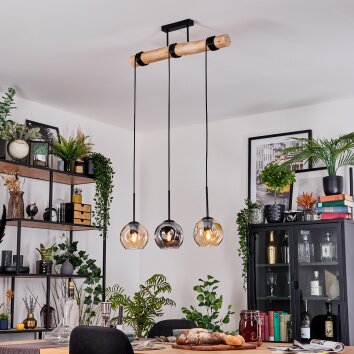 Ripoll lampa wisząca, kula świetlna, lampa wisząca kolory naturalne, czarny, 3-punktowe