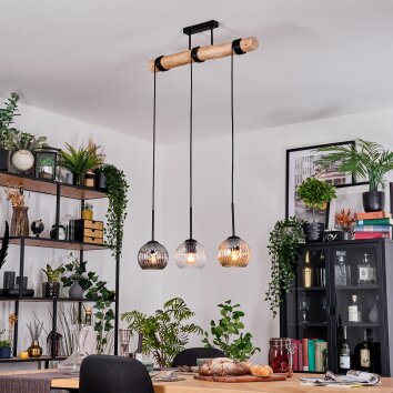 Ripoll Lampa wisząca, Kula świetlna, Lampa wisząca Ecru, Czarny, 3-punktowe