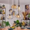 Apedo lampa wisząca, kula świetlna, lampa wisząca bursztynowy, przezroczysty, przydymiony, 6-punktowe